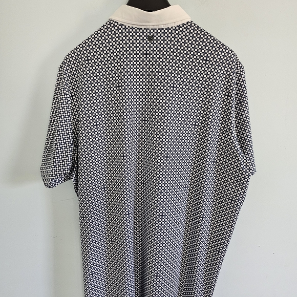 Greyson Navy and White Patterned Performance Polo Shirt Size XXL - Picture 5 of 6